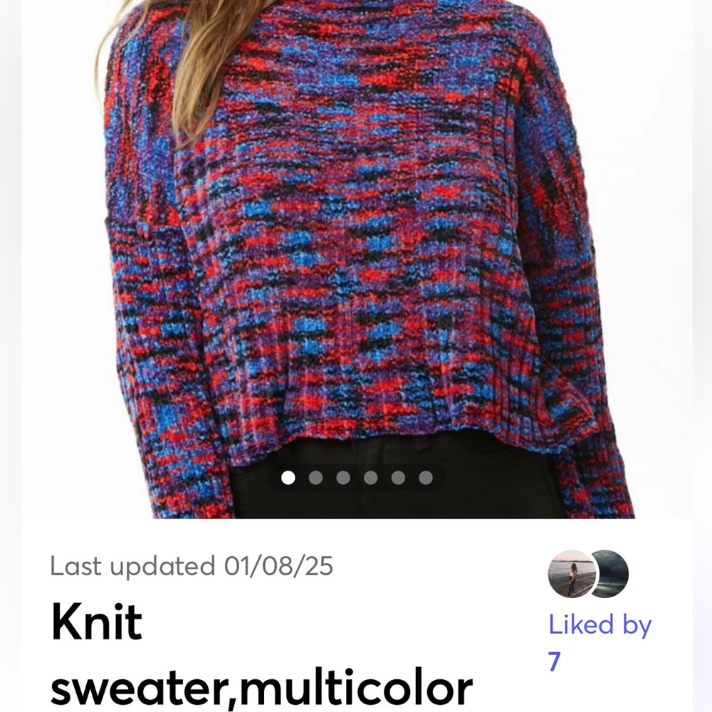 Forever 21 Vibrant Red and Blue Knit Sweater